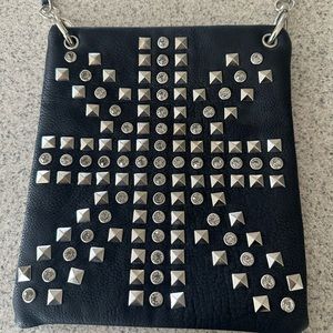 Studs and Rhinestones Small Purse with Chain Strap